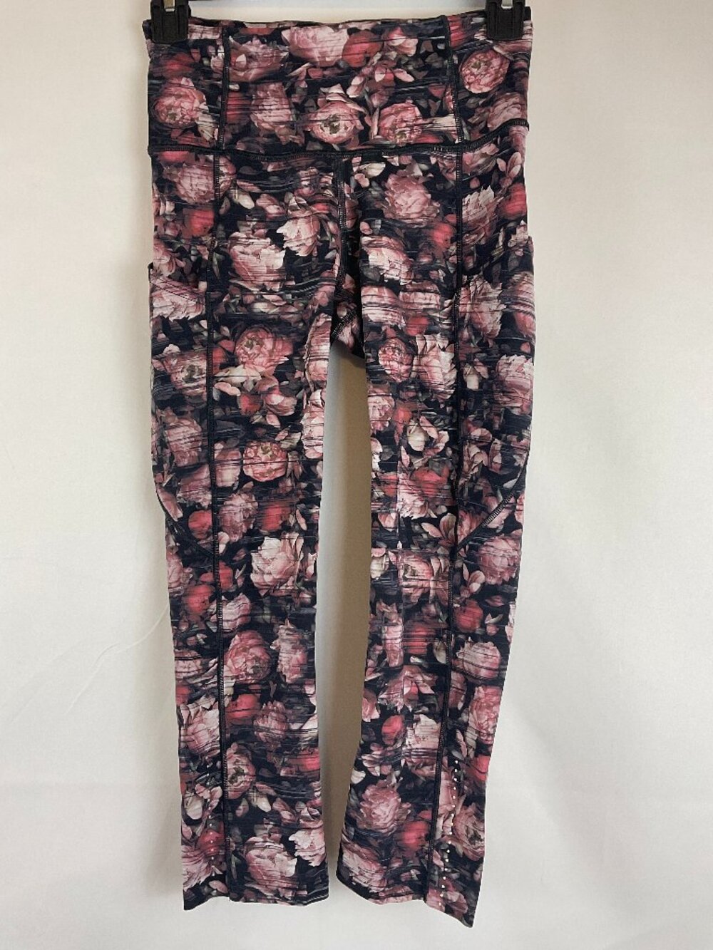 Lululemon Fast & Free Crop II Nulux 19" Legging Peony Multi Black Rose Tech